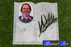 Libro de Mármol Blanco 30 x 30 x 2 con Foto