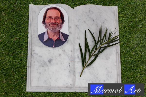 Libro de Mármol Blanco 30 x 30 x 2 con Foto