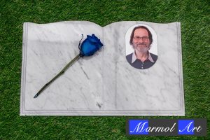 Libro de Mármol Blanco 30 x 50 x 2 con Foto