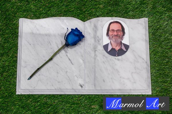 Libro de Mármol Blanco 30 x 50 x 2 con Foto