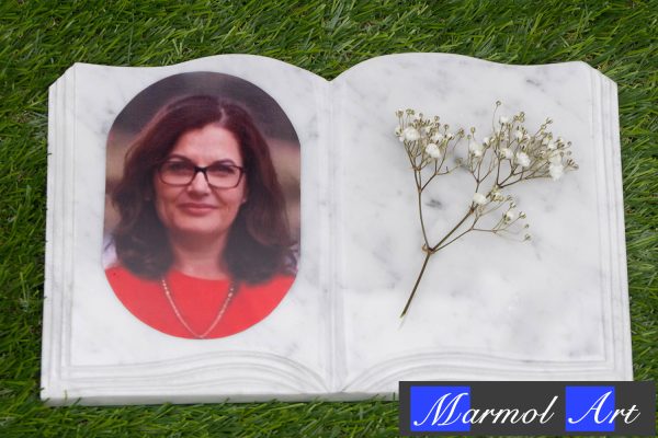 Libro de Mármol Blanco 20 x 30 x 2 con Foto